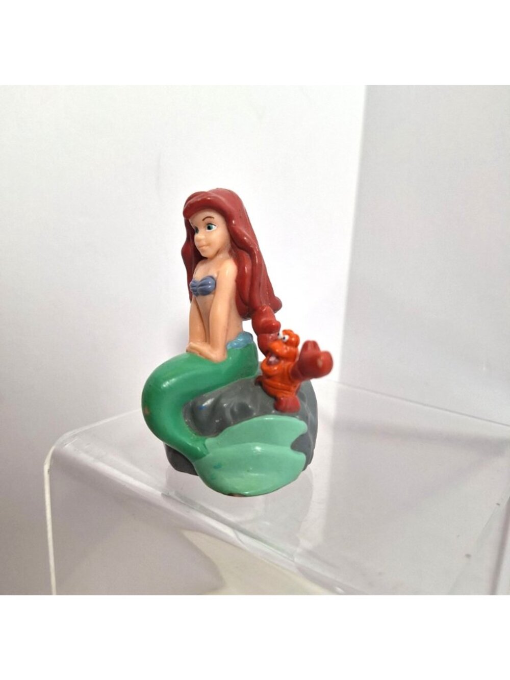 Ariel Sebastian PVC Figure Cake Topper Mermaid Sitting On Rock - Picture 2 of 9